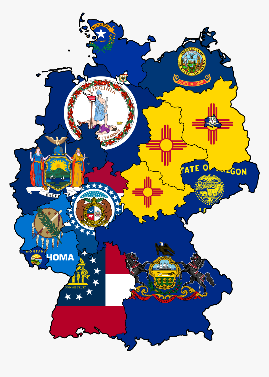 Flag Us States With Similar Population To - Us States Flag Map, HD Png Download