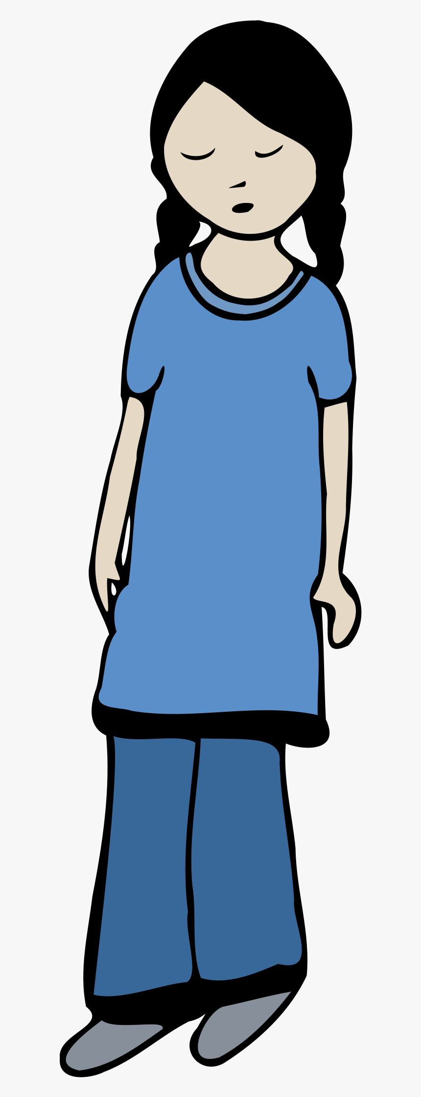 Colour Clip Arts - ילדה עצובה מצוירת תמונות, HD Png Download