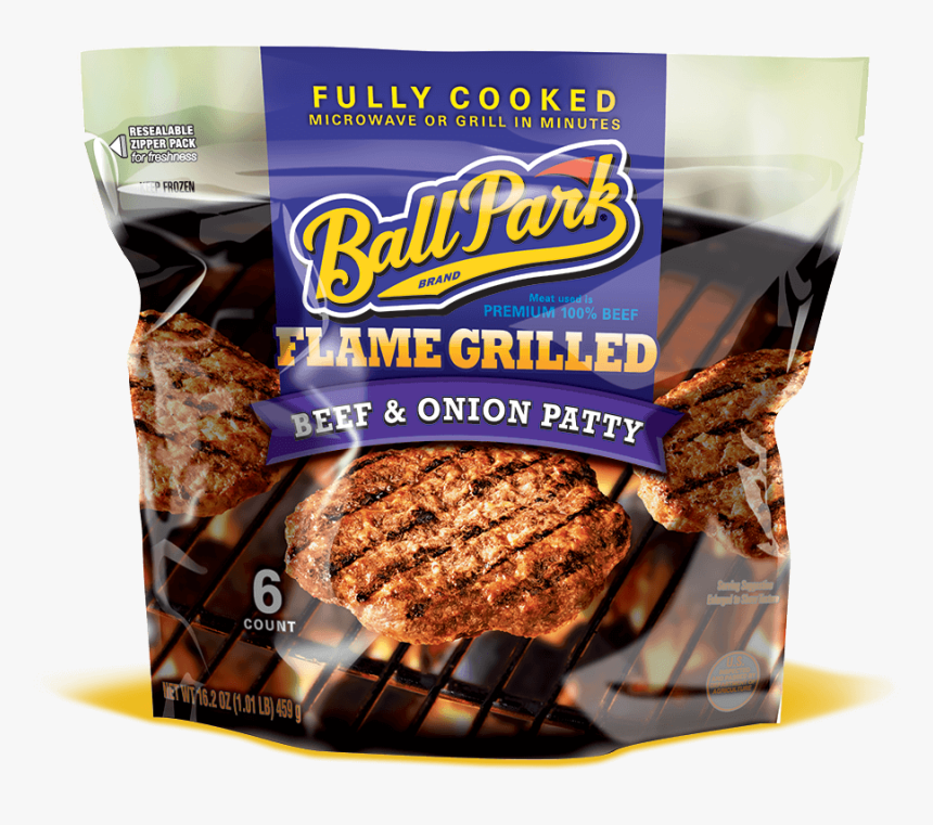 Ball Park Fully Cooked Frozen Flame Grilled Beef Onion - Ball Park Franks, HD Png Download