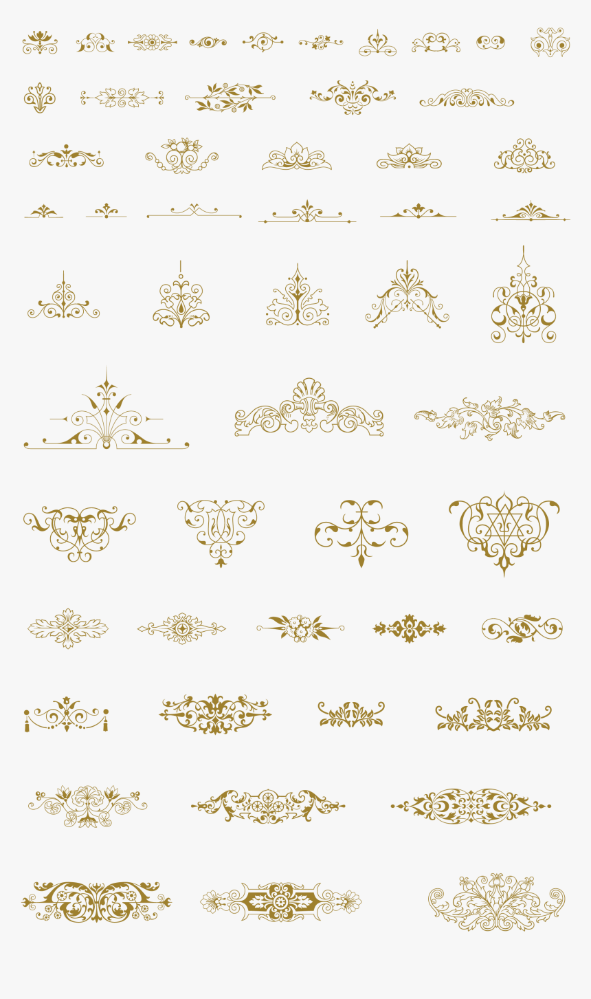 Transparent Library Essential Vintage Pack Ornaments - Old English Flourish, HD Png Download