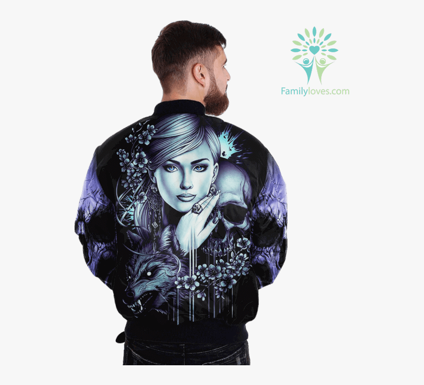 Skull Wolf Girl Over Print Jacket %tag Familyloves - Wear Australian Army Dog Tags, HD Png Download