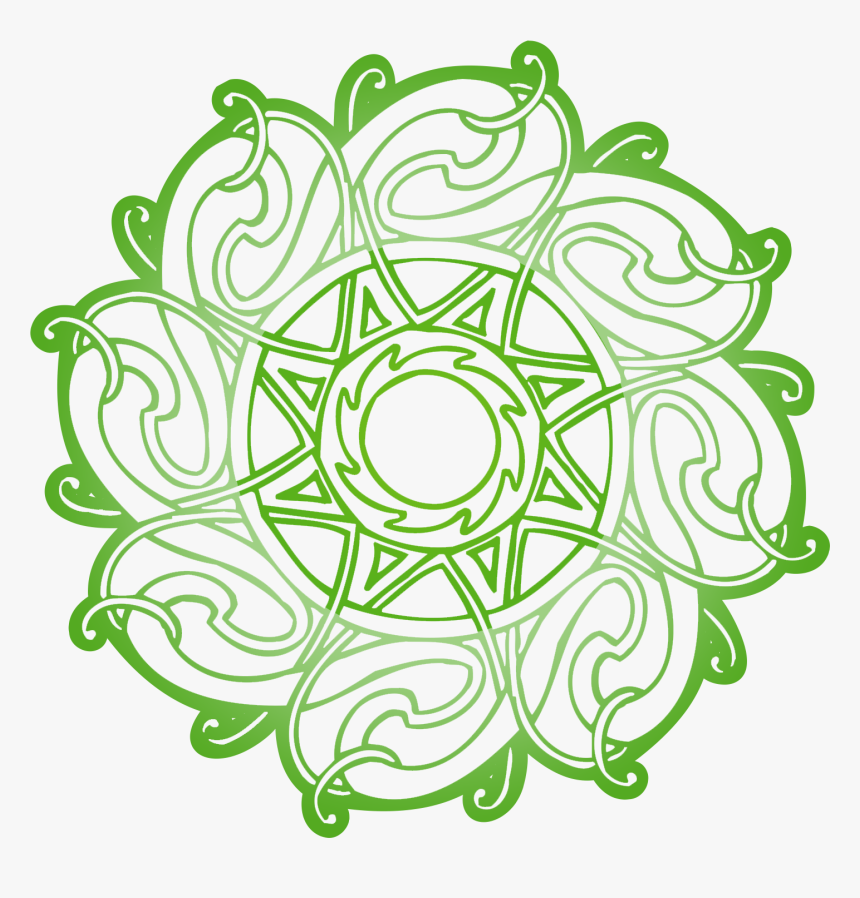 Celtic Ornament Vector Free Flower - Floral Ornament Green Png, Transparent Png