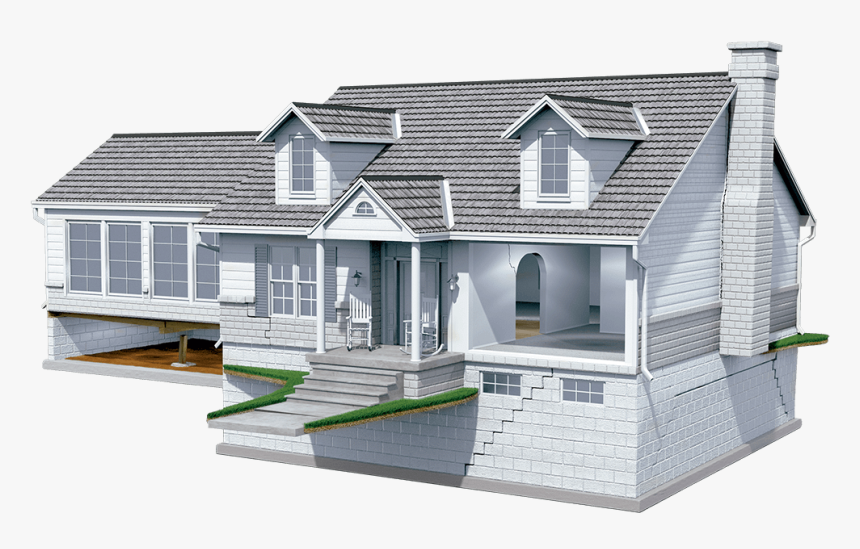 Exterior Wall Cracks - Cracked House, HD Png Download