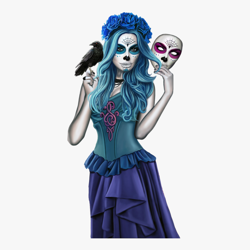 #halloween #woman #girl #femme #female #skull #sugarskull - Halloween Costume, HD Png Download