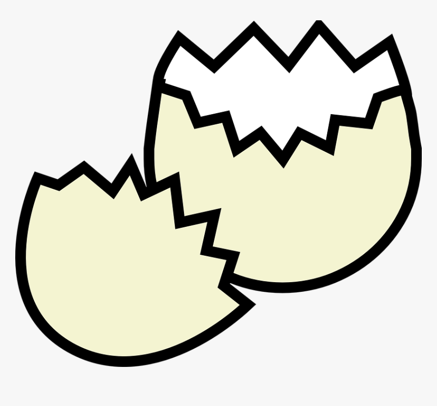 Eggshell, Cracked, Broke, Fragile, Empty, Easter - Cracked Egg Clipart Black And White, HD Png Download