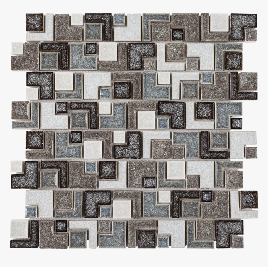 Rpc-13 Brown & Green Cracked Glass Maze Random Mosaic - Tile, HD Png Download