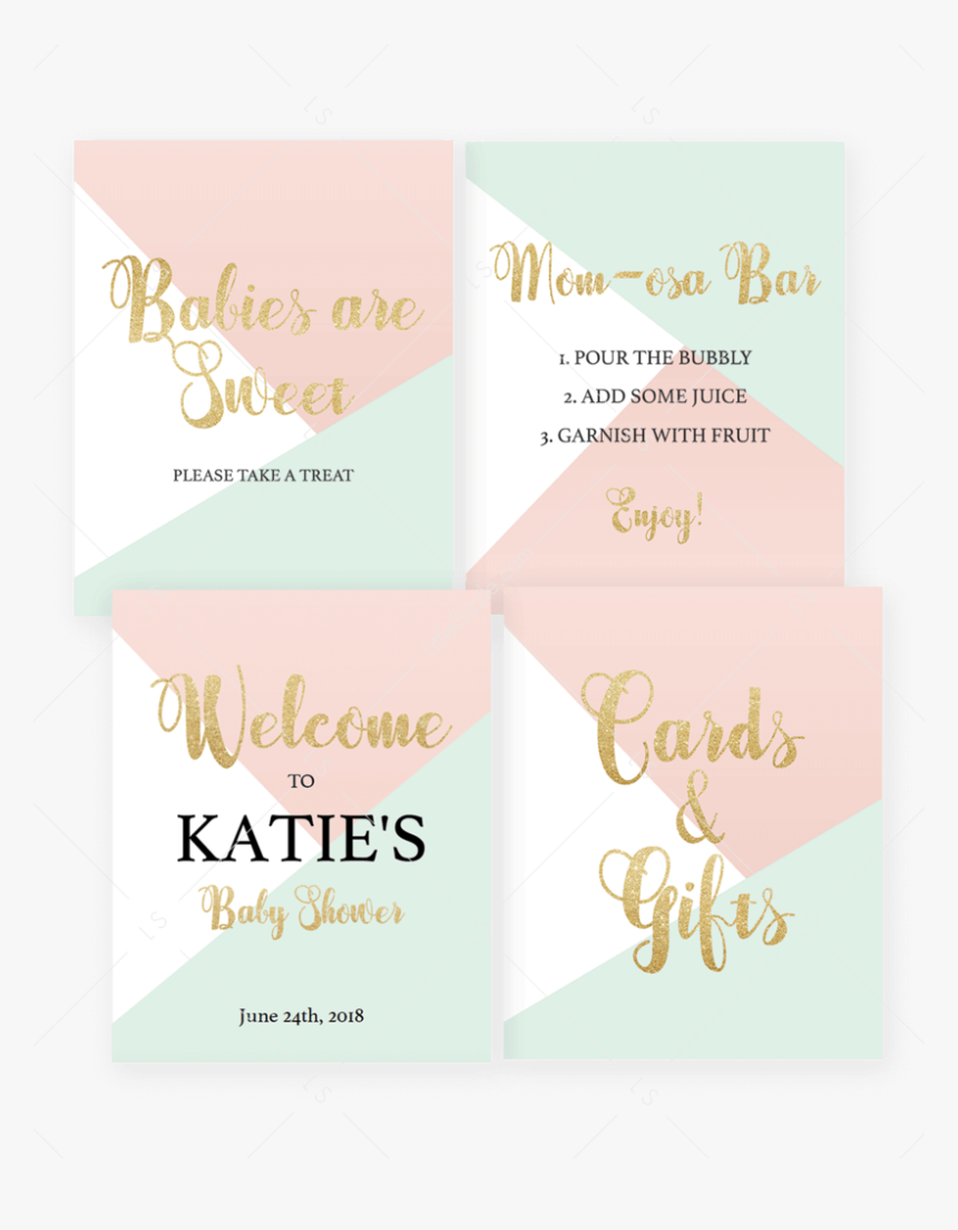 Printable Pastel Baby Shower Decor Pack By Littlesizzle - Brochure, HD Png Download
