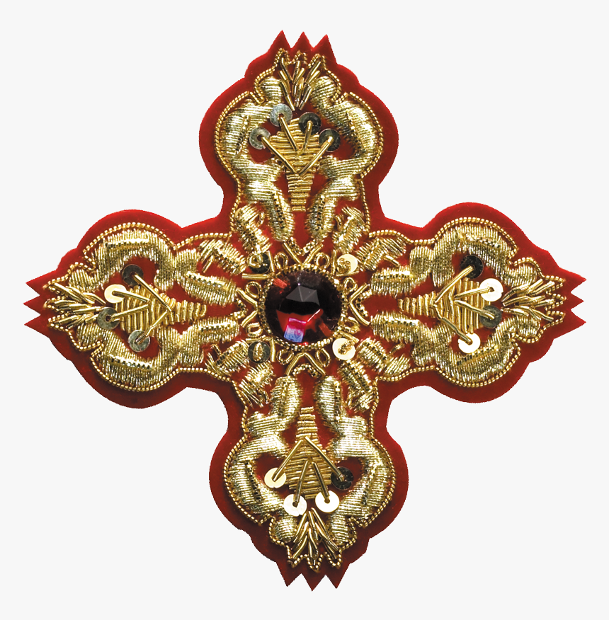 #900 Hand Embroidered Cross Red - Motif, HD Png Download