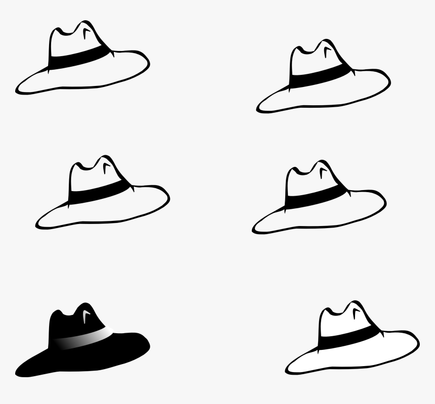 Pirate Hat Clipart Black And White Free Png - Hats Clipart White And Black, Transparent Png