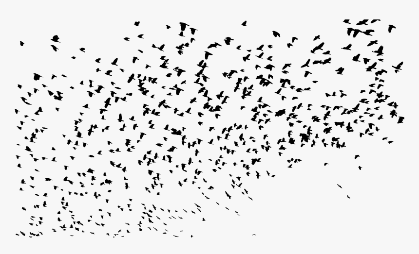 Large Flock Of Birds Silhouette Clip Arts - Flock Of Birds Png, Transparent Png