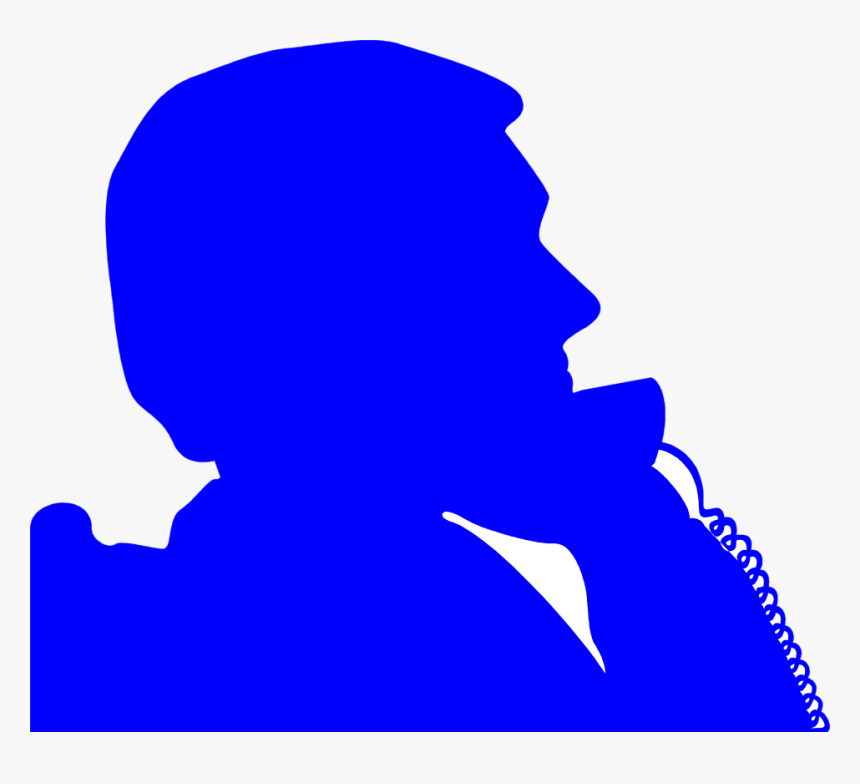Silhouette Man On The Telephone, HD Png Download