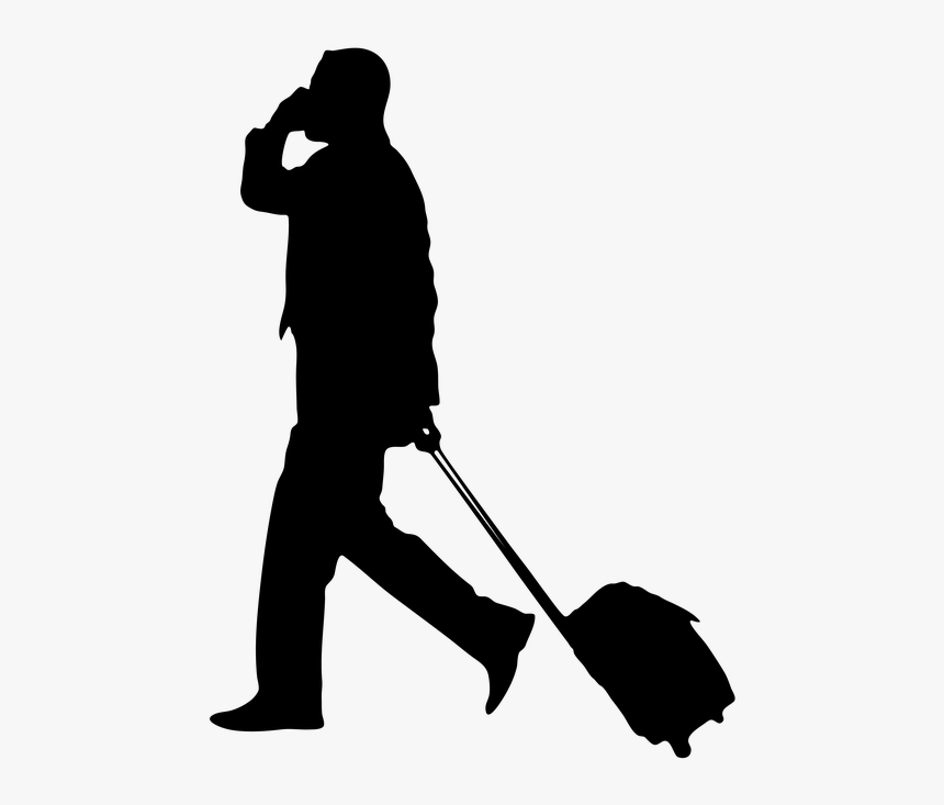 Go, Phone, Baggage - Silhouette Trravelling Png, Transparent Png