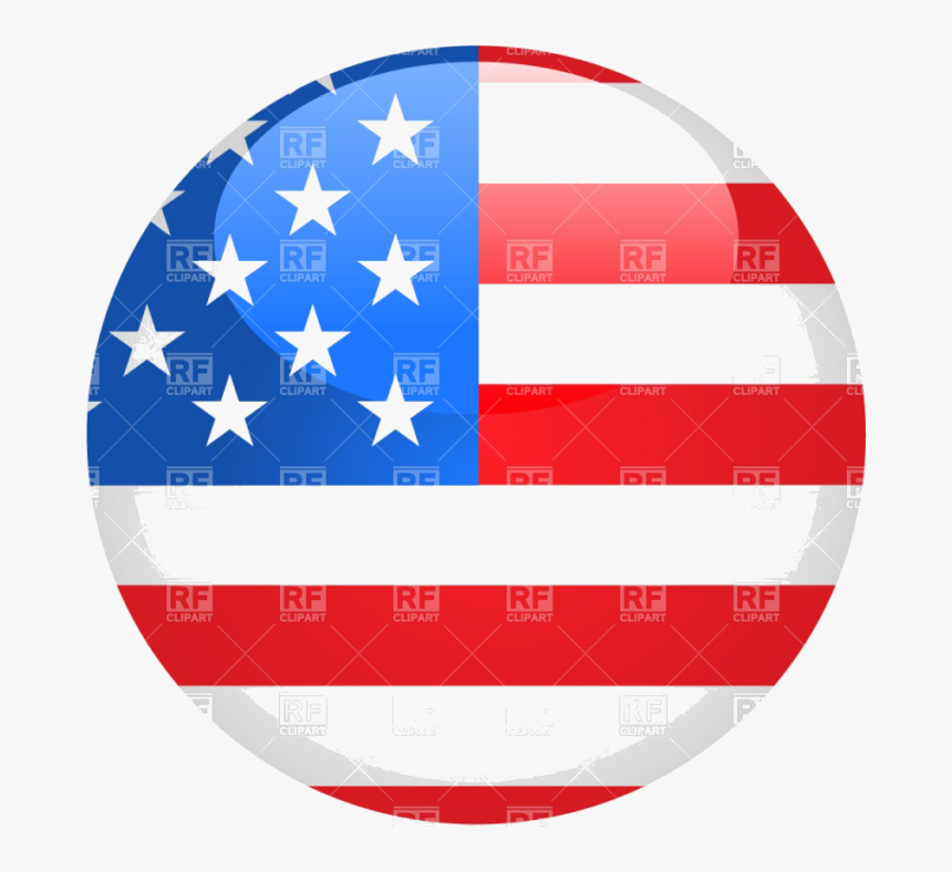 Transparent Flag Team Clipart - Usa Flag Button Vector, HD Png Download