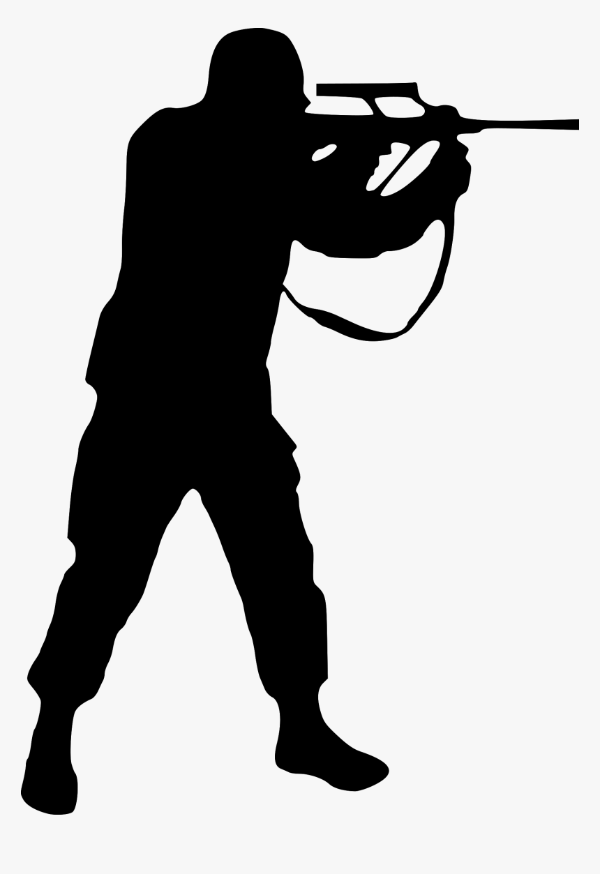 Transparent Rifle Silhouette Png - Soldier Silhouette, Png Download