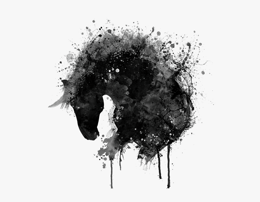 Black White Art Horse, HD Png Download