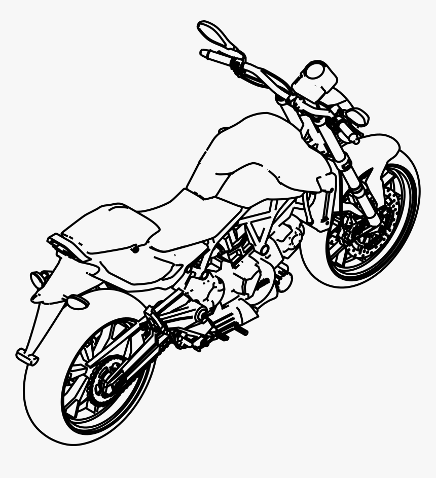 Motorcycle Clip Arts - Motorbike Isometric View, HD Png Download