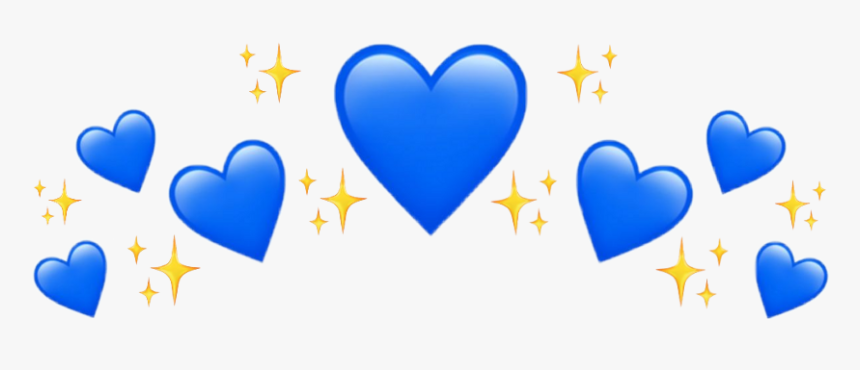 #bluejeart #blue #heart #sparkle #yellow #tumblr #glitter - Blue Heart Crown Png, Transparent Png