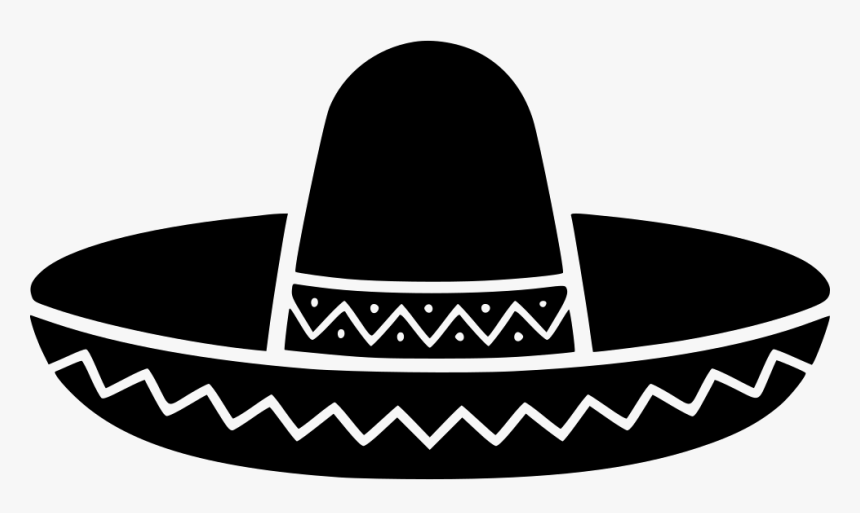 Transparent Maracas And Sombrero Clipart - Sombrero Hat Clipart Black And White, HD Png Download