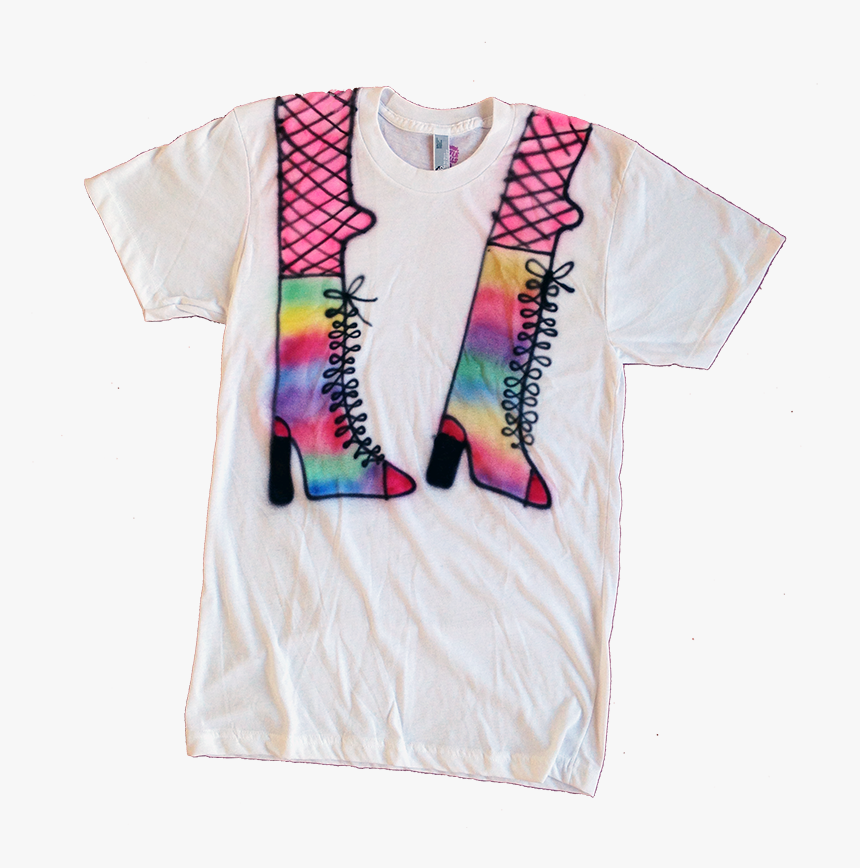 Airbrush Rainbow Boots Tee Thumbnail - Blouse, HD Png Download