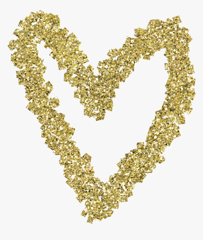 Gold Glitter Heart Web Flair Graphic - Gold Sparkle Heart Png, Transparent Png