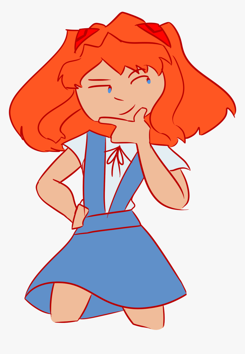 My First Drawing Of Asuka In 3 Or 4 Years 
heres The - Cartoon, HD Png Download