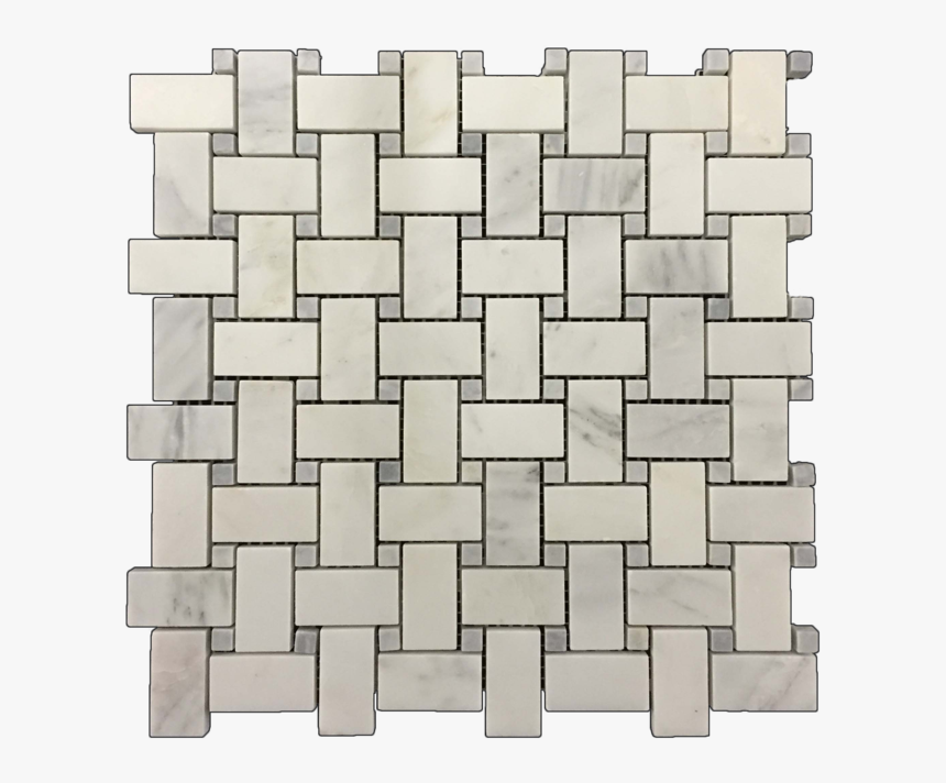 Pearl White Basketweave With Pacific Gray Dot Mosaic - Elon Pearl White Basketweave Pacific Gray Bathroom, HD Png Download