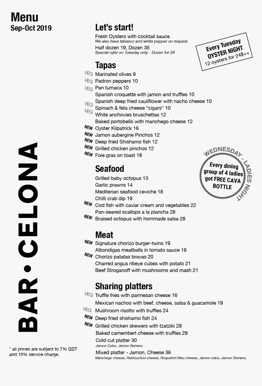Bar - Celona Menu - Barcelona, HD Png Download