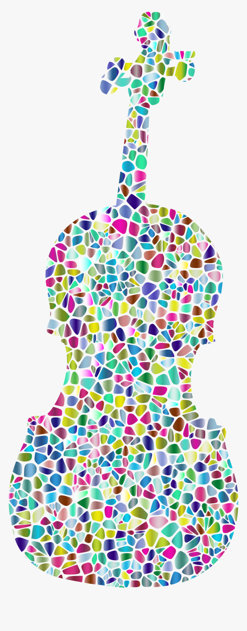 Polyprismatic Tiled Violin Silhouette Clip Arts - Violin, HD Png Download