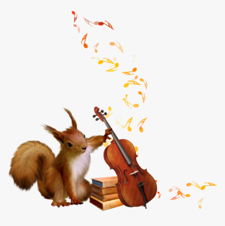 #ftestickers #clipart #squirrel #violin #cute - Cute Violin, HD Png Download