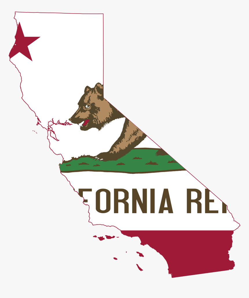California Map With Flag, HD Png Download