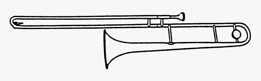 Trombone Instrument Black And White Clipart , Png Download, Transparent
