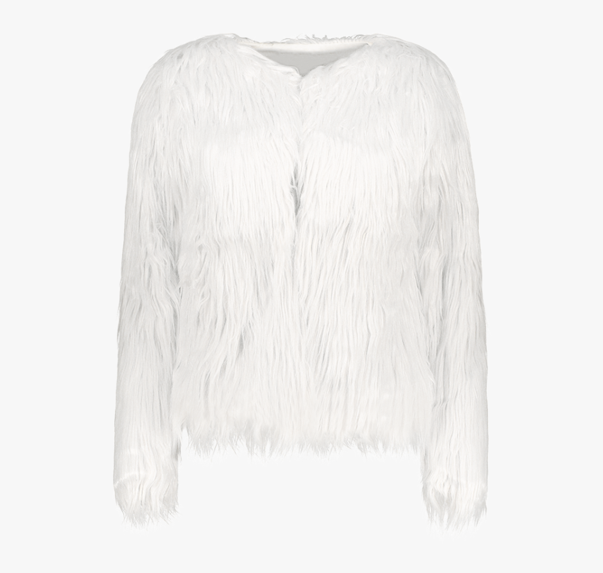 white fluffy jacket