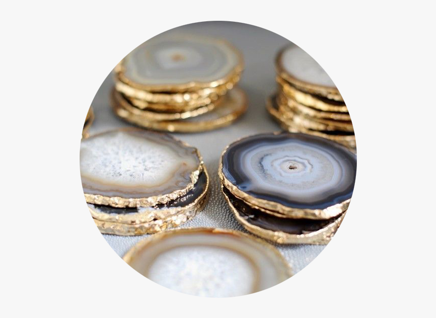 Star Decor - Agate Gold Rim Coaster, HD Png Download