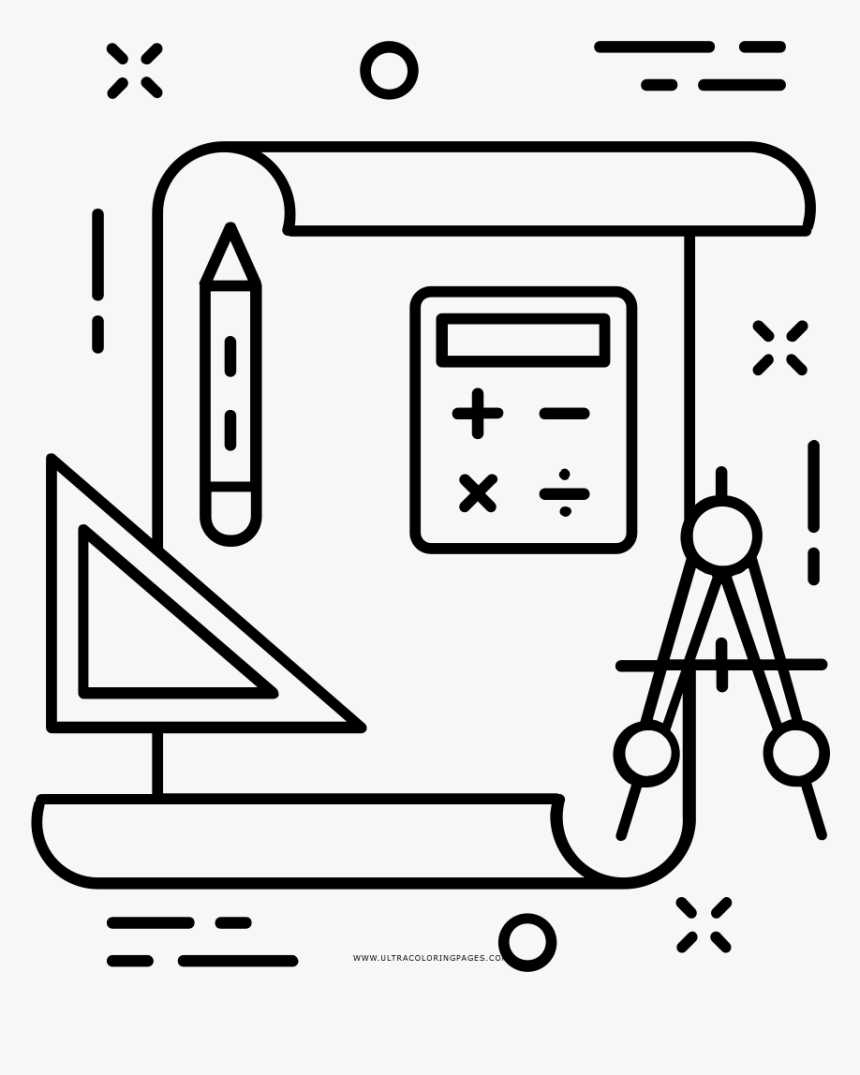 Drafting Coloring Page - Dibujos Para Dibujar De Redaccion, HD Png Download