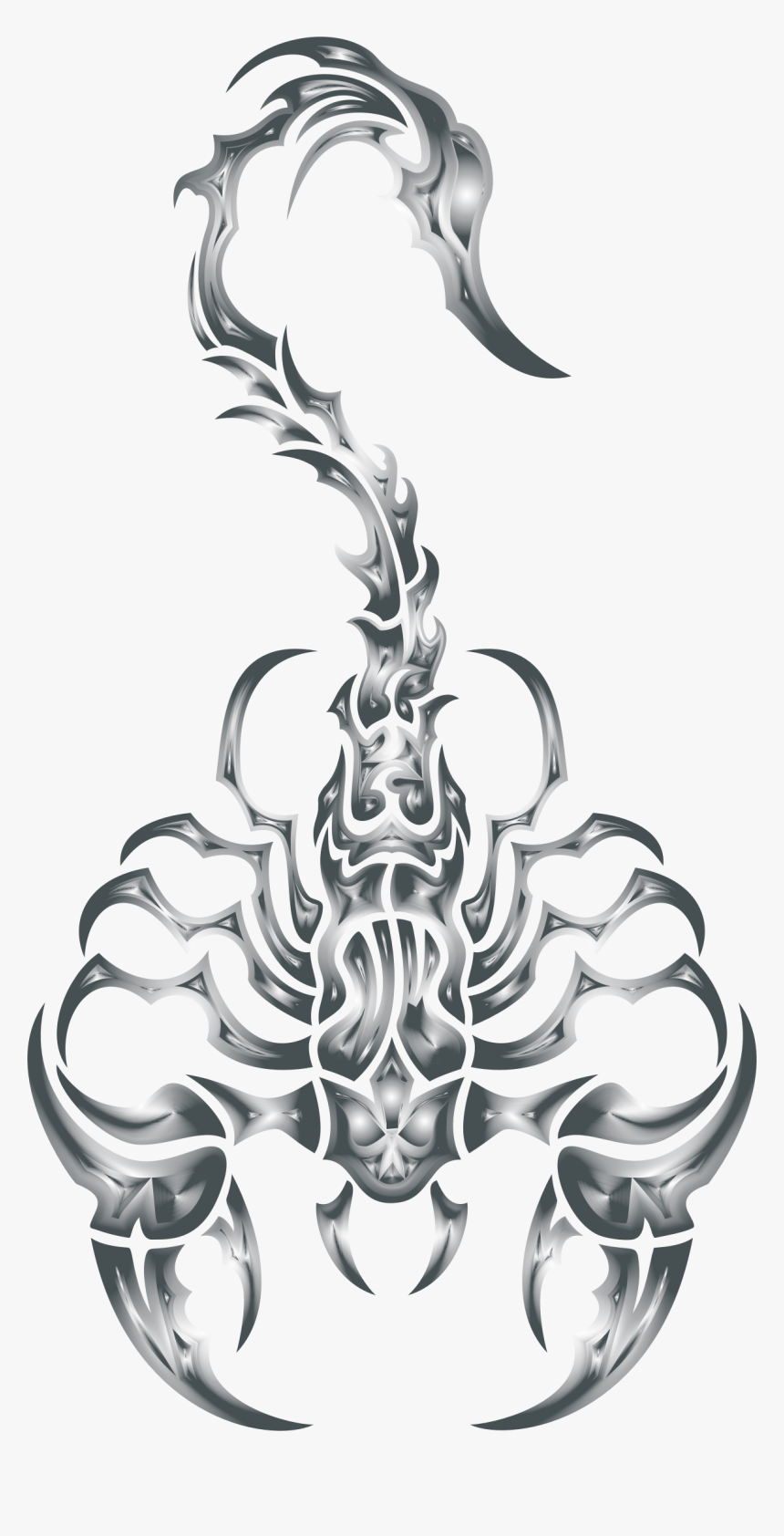 Sleek Tribal Scorpion Steel Clip Arts - Scorpio Symbol Png Transparent, Png Download
