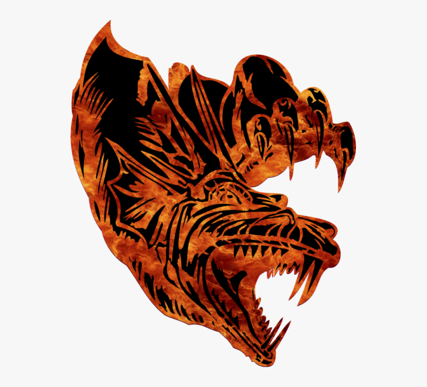 Dragon With Flames - Illustration, HD Png Download