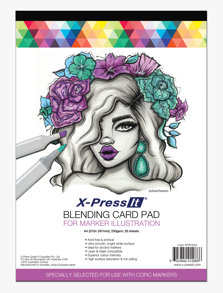 0017641 X Press It Blending Card Pad 20 Sht A3 - X Press It Blending Card Copic Marker, HD Png Download