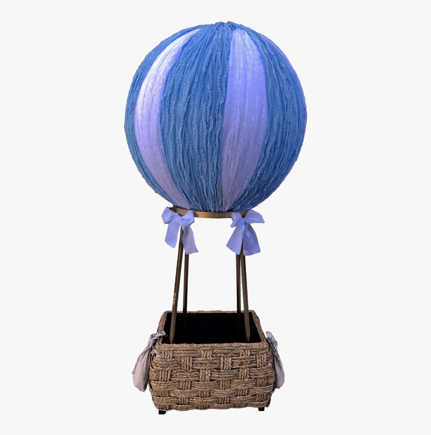 Blue & White Hot Air Balloon - Blue And White Hot Air Balloon, HD Png Download