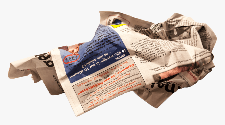 Periódico Arrugado - Crumpled Newspaper Png, Transparent Png