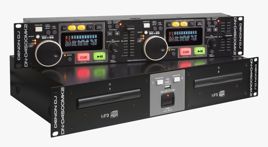 Dn-d4500mk2 Dj Dual Cd/mp3 Player - Denon Dj Cd Player, HD Png Download