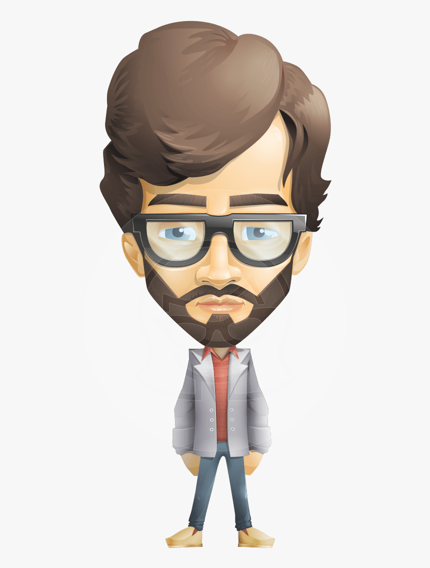 Cartoon Beard Png - Man With Beard Cartoon, Transparent Png