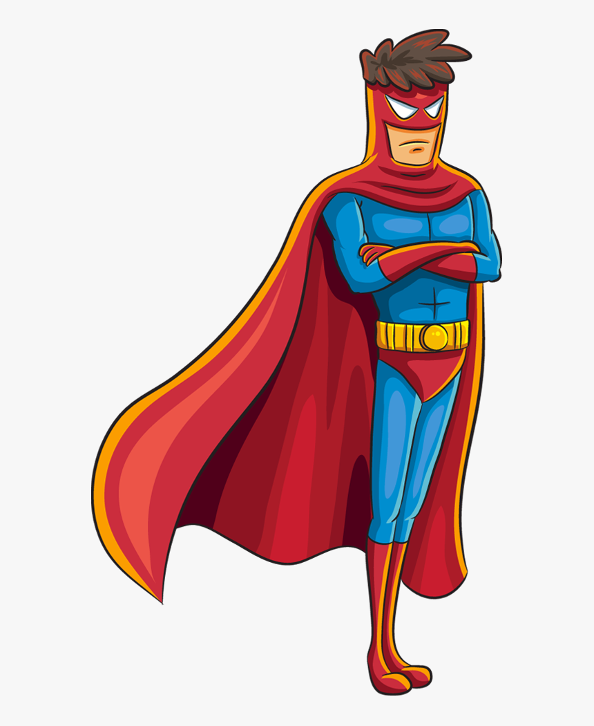 Crossing Arm Superhero Cartoon, HD Png Download