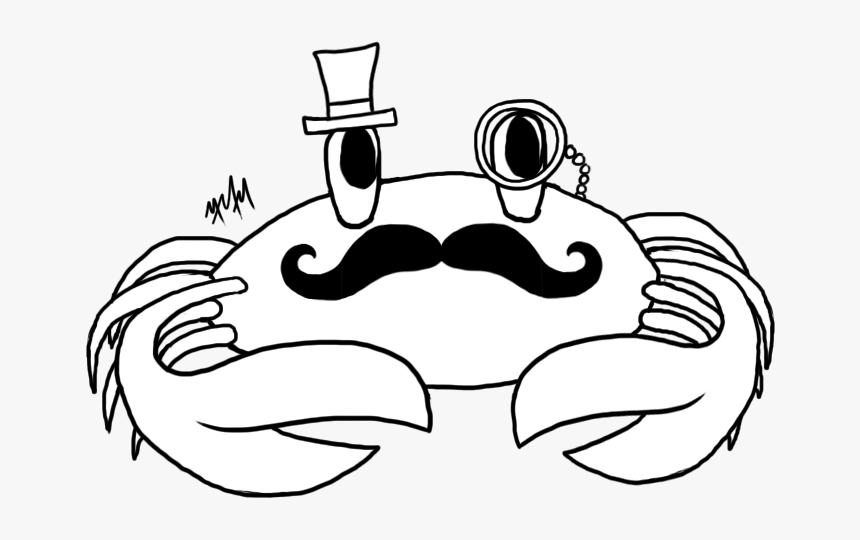 Transparent Mustash Png - Cartoon Crabs With Mustache, Png Download