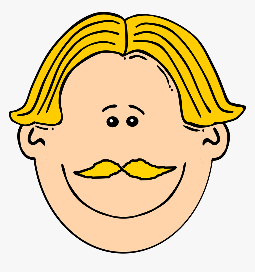 Smiling Man With Blond Hair And Mustache Svg Clip Arts - Blonde Haired Man Clipart, HD Png Download