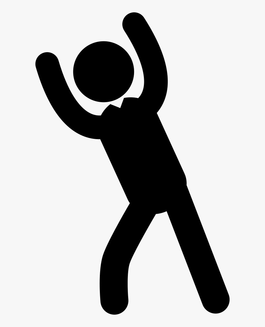 Man Posture Silhouette Standing With Raised Arms - Portable Network Graphics, HD Png Download