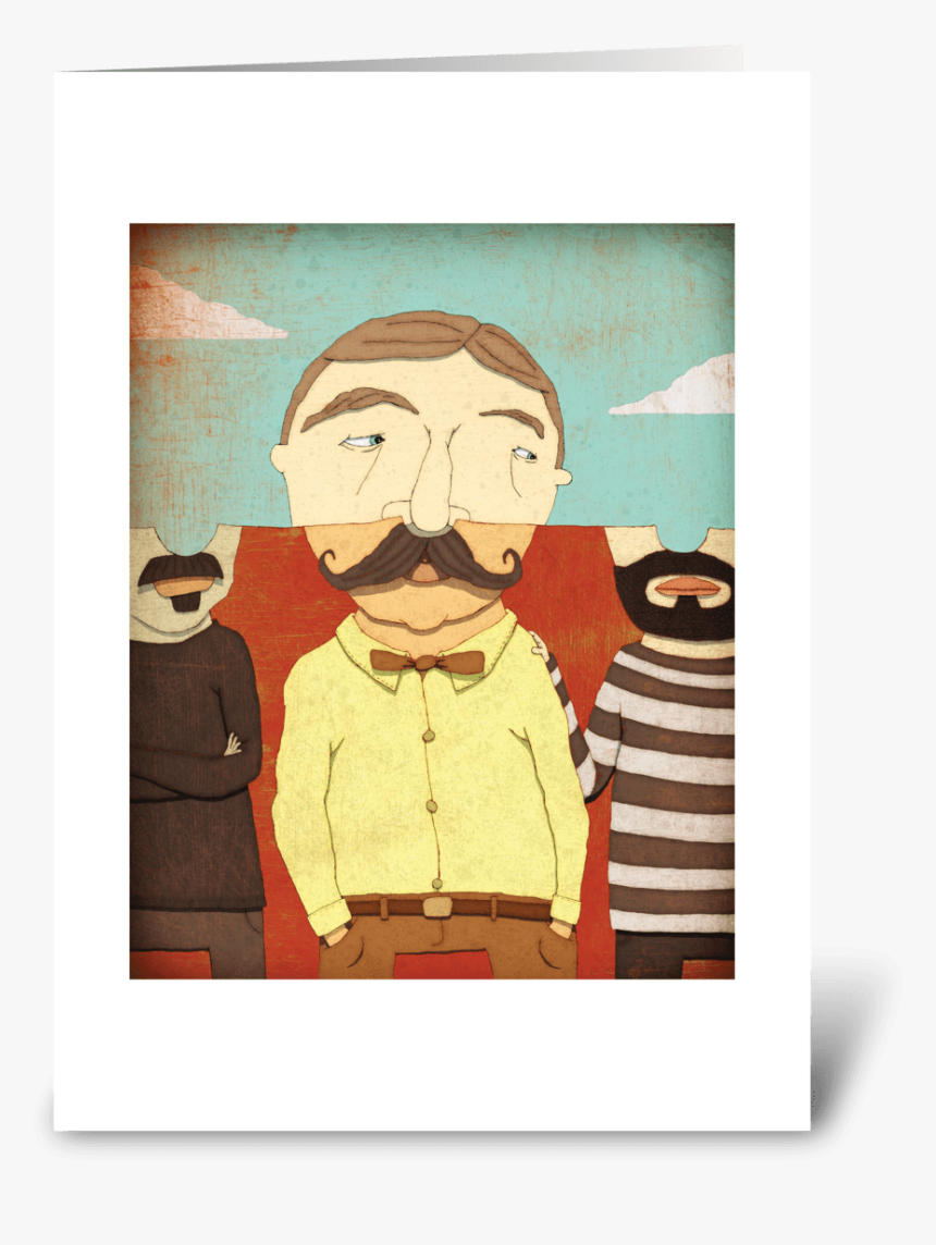 Mustache On My Mind Greeting Card Greeting Card - Cartoon, HD Png Download