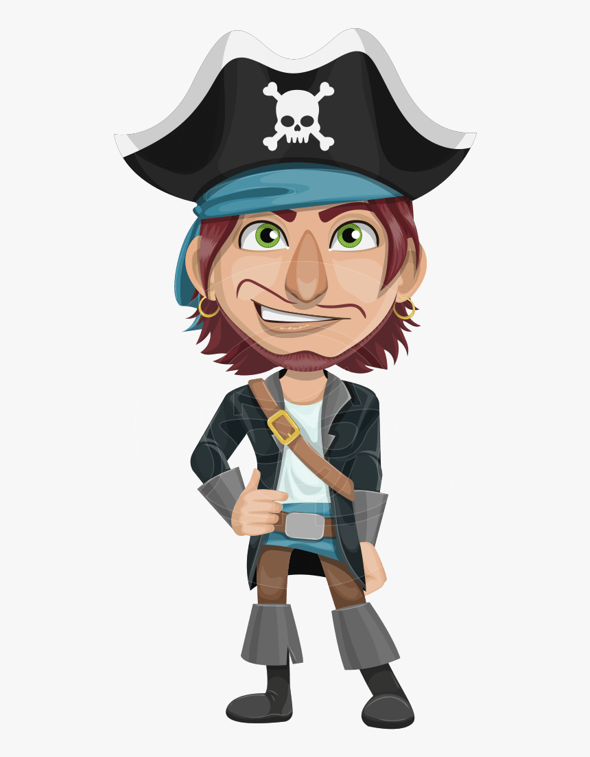 Funny Pirate Cartoon Vector Character Aka Pirate Tim - Pirate Cartoon Character Png, Transparent Png