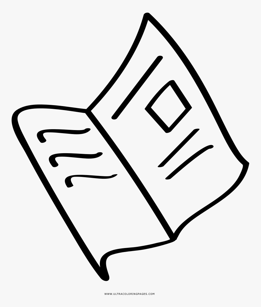 Periódico Página Para Colorear - Line Art, HD Png Download