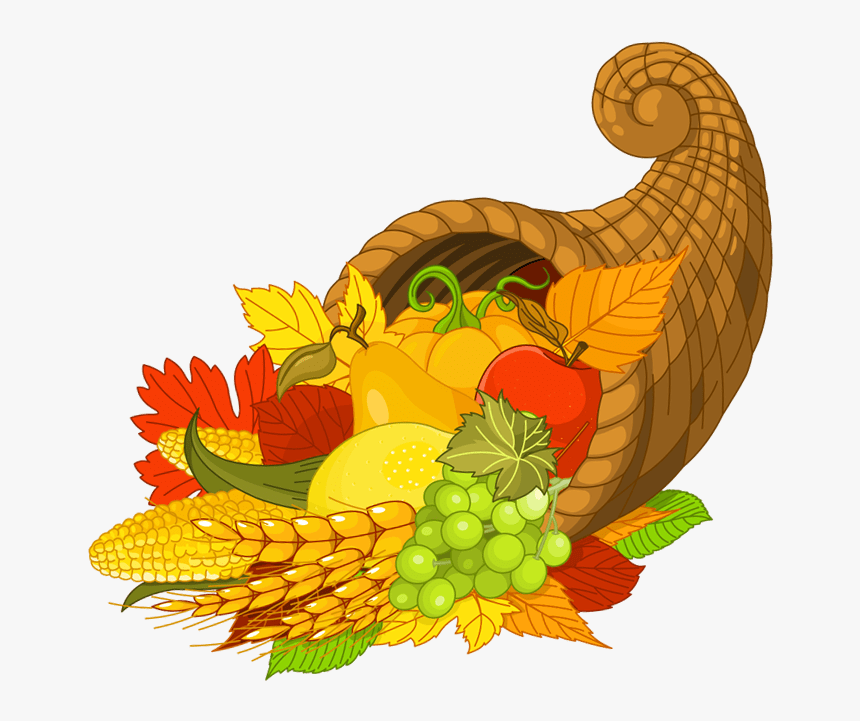 Happy Thanksgiving Cornucopia Front View - Thanksgiving Cornucopia Clipart, HD Png Download