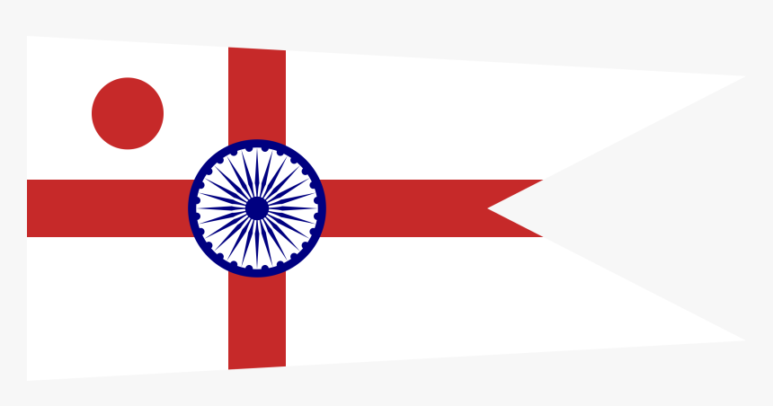 Commodore Of The Indian Navy Rank Flag - Rear Admiral Flag Indian Navy, HD Png Download
